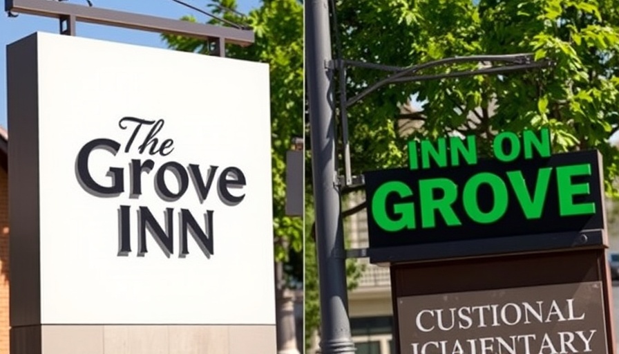 Contrasting signs of two inns in San Francisco.