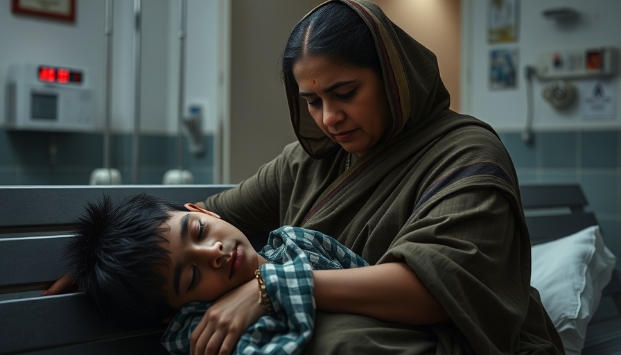 Gaza humanitarian aid closures impact wounded boy comforted by woman in hospital.