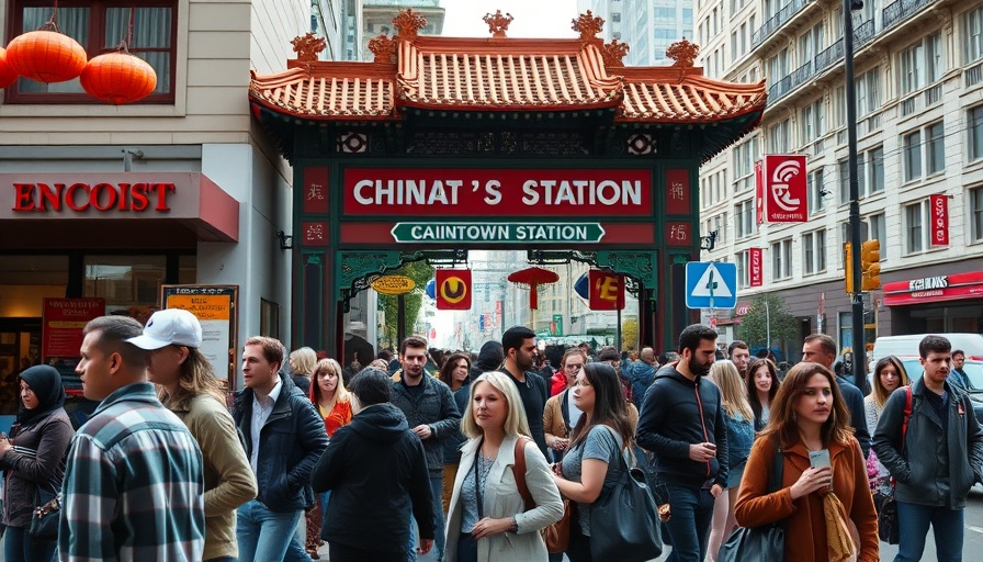 San Francisco Chinatown station scene reflecting urban life and diversity.