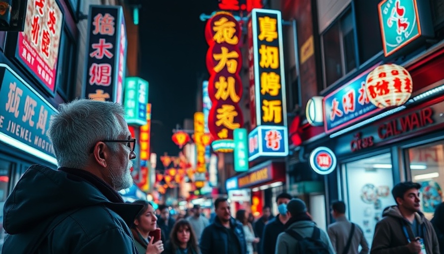 San Francisco tourism recovery: nighttime tour in Chinatown with guide speaking.