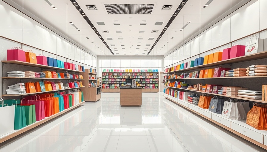 Modern retail interior with spacious layout and bright lighting.