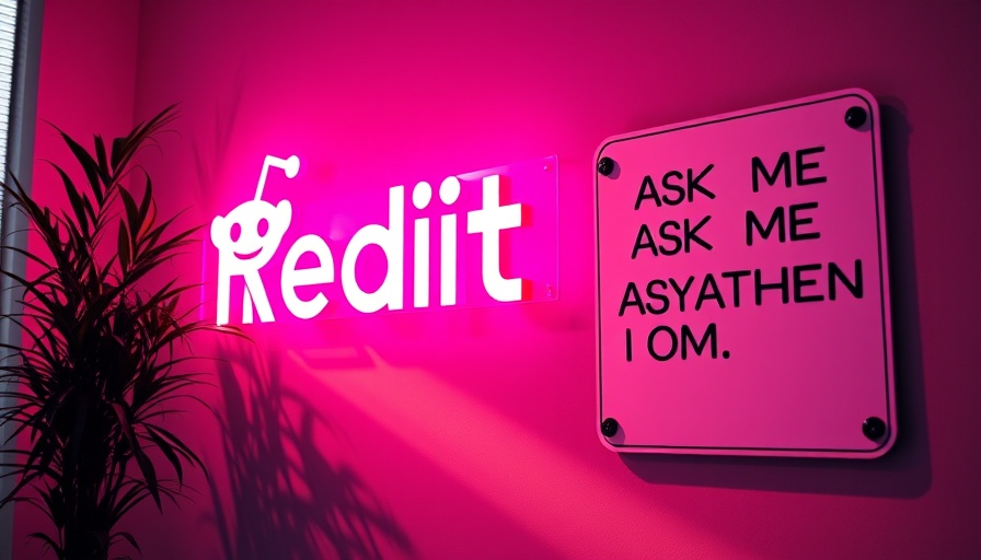 Reddit logo and AMA sign, highlighting community interaction.