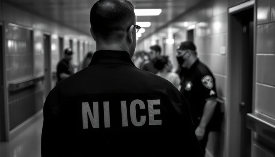 ICE officer monitoring detainees in San Francisco detention center.