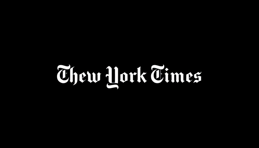 Stylized New York Times logo on black background.