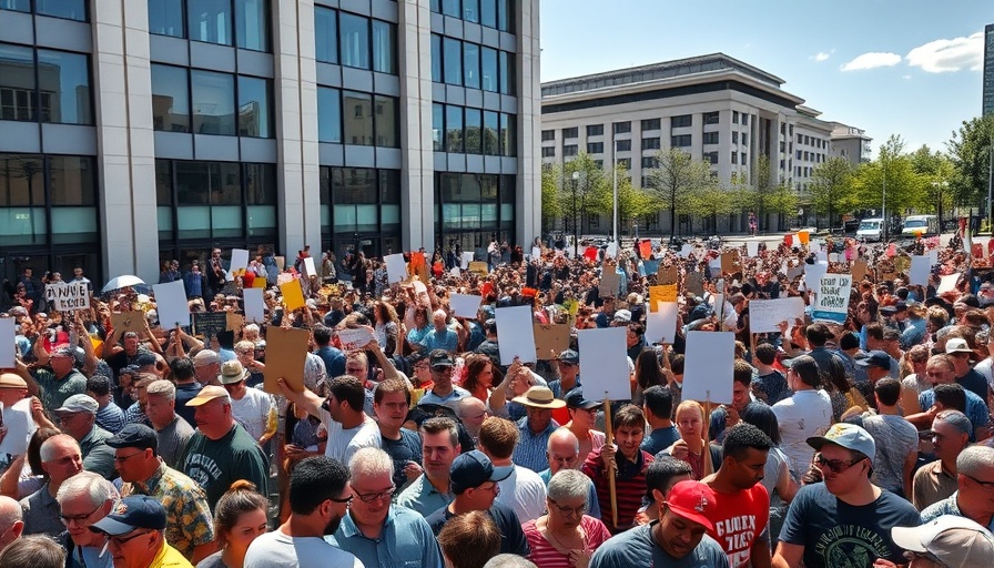 Protest against ICE in San Jose Oakland with crowd holding signs.