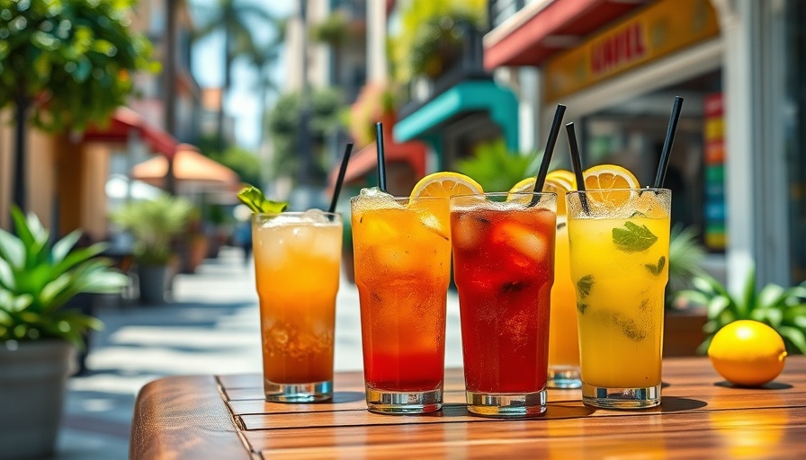 Vibrant to-go cocktails in San Francisco urban setting.