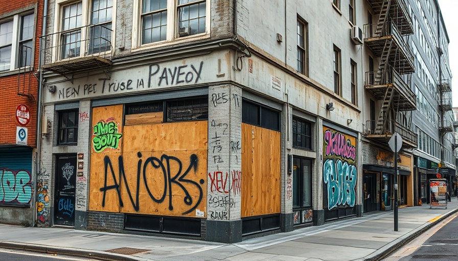 Graffiti on San Francisco building, urban street scene