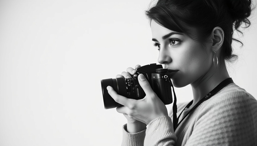 Thoughtful woman with camera in black and white - SF News.