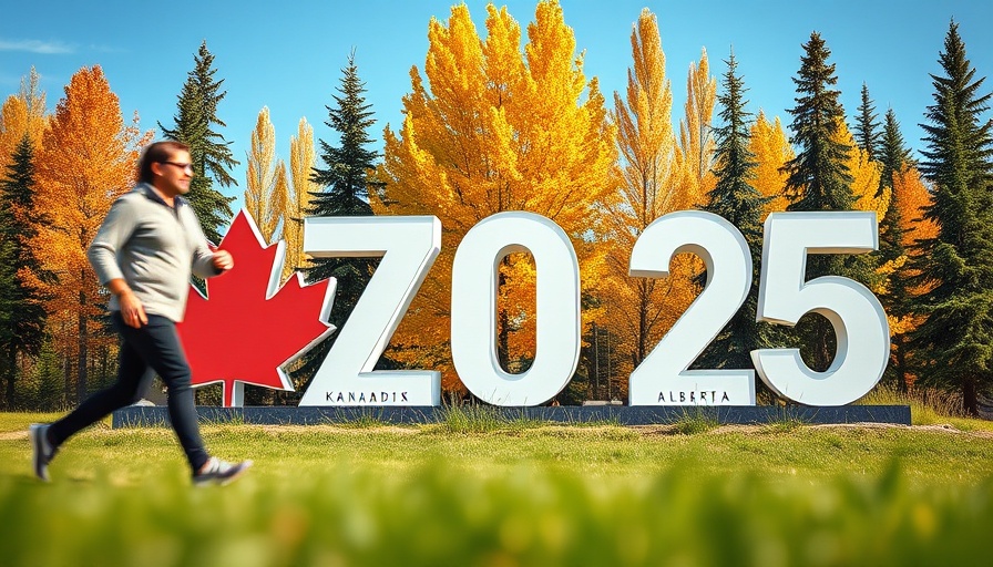 G7 Summit in Alberta 2025 sign with blurred figure.