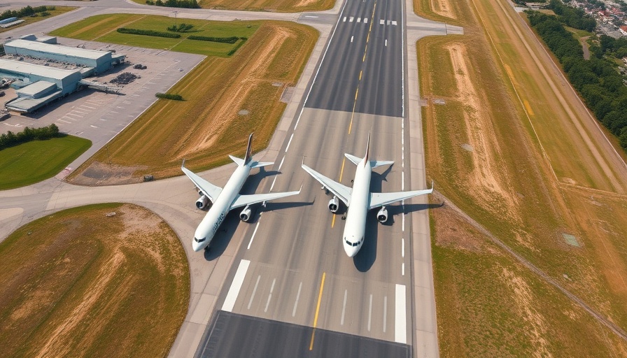 Aerial view of planes at an airport. Israel Strikes Iranian State TV.