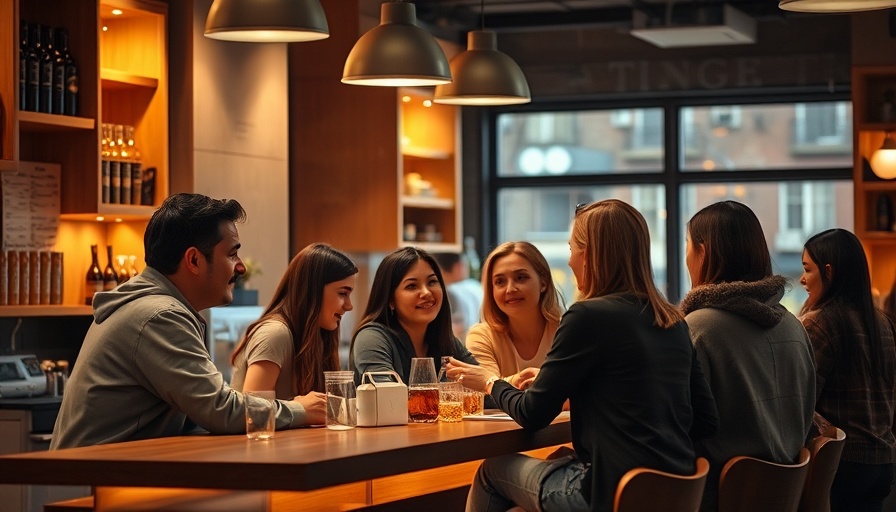 San Francisco cafe bar scene with people socializing.