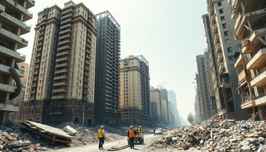 Russian Drone and Missile Strikes on Kyiv: emergency teams clearing high-rise debris.