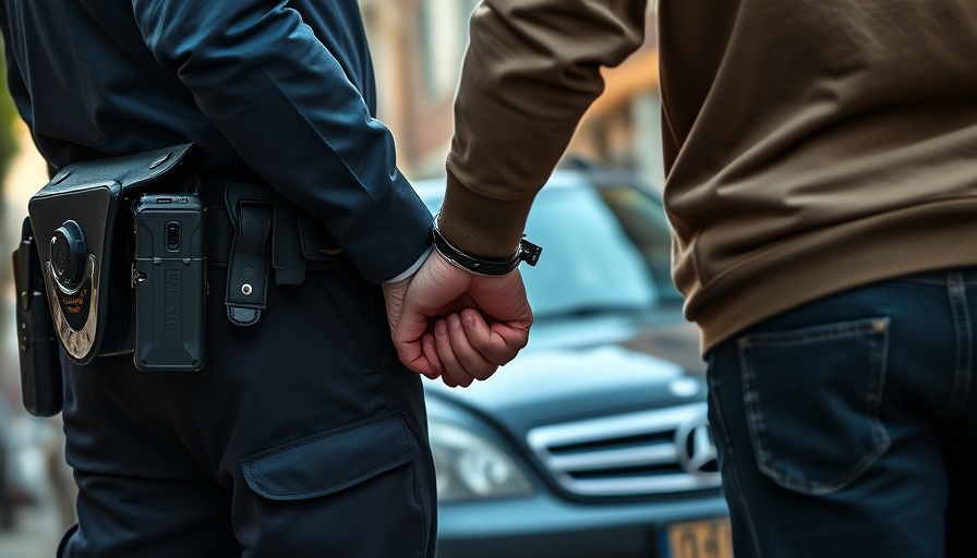 Officer handcuffing a person, illustrating immigration enforcement.