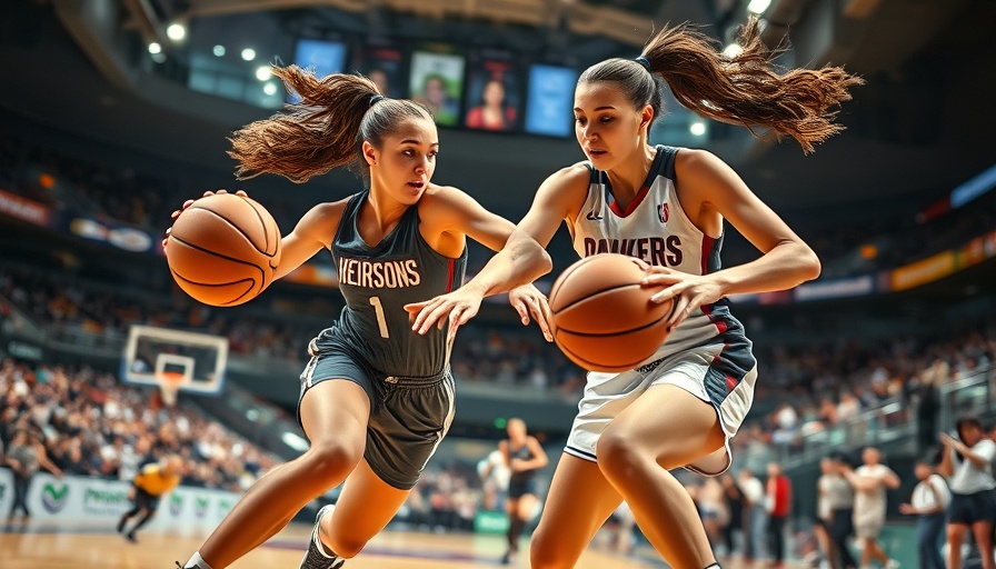 Golden State Valkyries player struggles for possession in dramatic game scene.