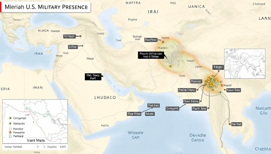 Map showing U.S. military bases near Iran, indicating vulnerability to strikes.
