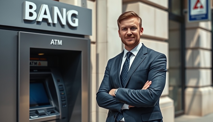 Professional CEO outside bank ATM highlighting DEI pushback challenges for businesses.