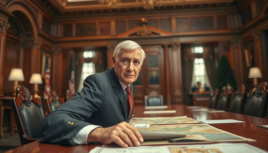 Illustration of a leader contemplating military action on Iran.
