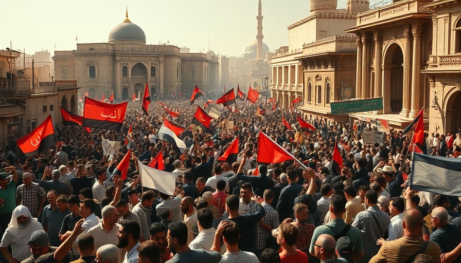 Iran regime challenges depicted in a protest scene.