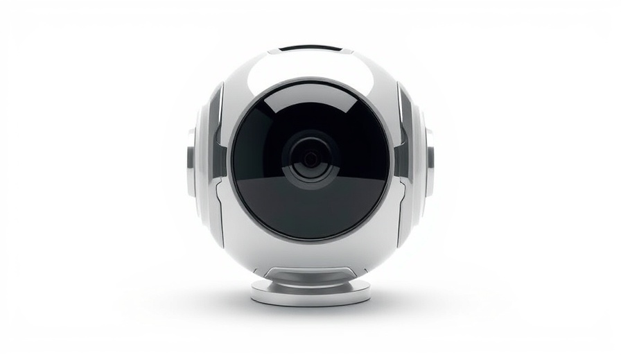 Sleek modern device resembling a spherical camera, futuristic design.