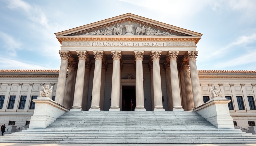 Supreme Court building symbolizing Trump tariff challenge Supreme Court decision.