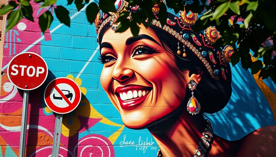 Vibrant mural of a smiling woman in San Francisco local news.