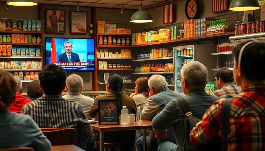 Café patrons watch news on Trump's Iran airstrike legalities.