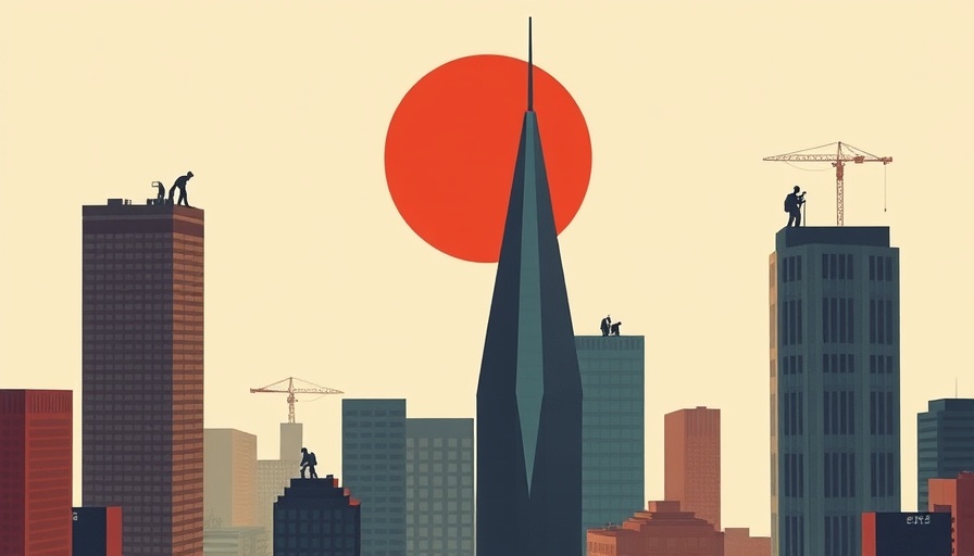 Abstract art of downtown San Francisco construction, private sector funding focus.
