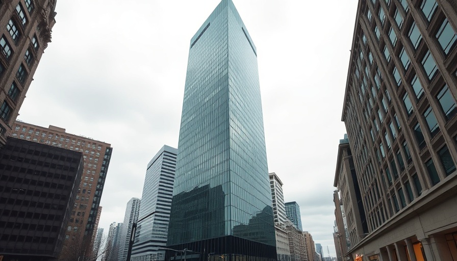 San Francisco skyscraper in cloudy urban street view