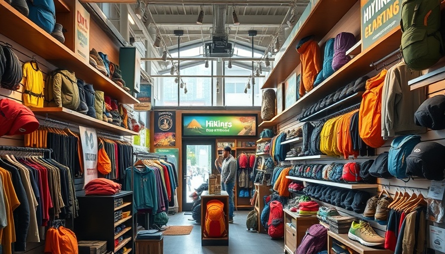 Vibrant shop showcasing hiking gear in Nairobi.