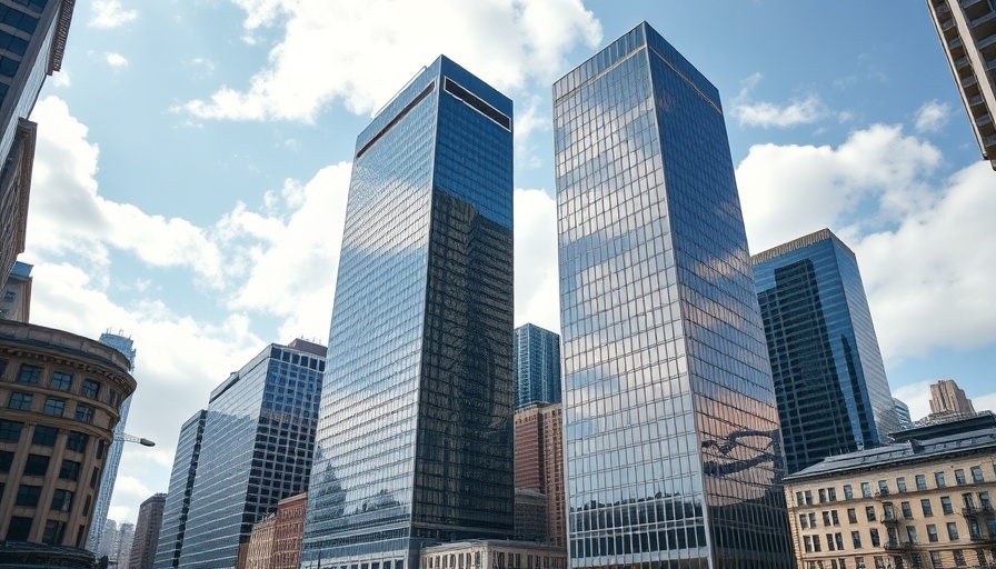 San Francisco commercial district, skyscrapers under bright sky.