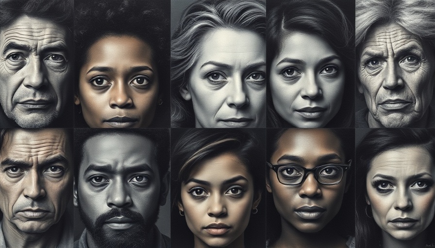 Charcoal portraits of diverse individuals depicting expressions related to San Francisco police shootings.