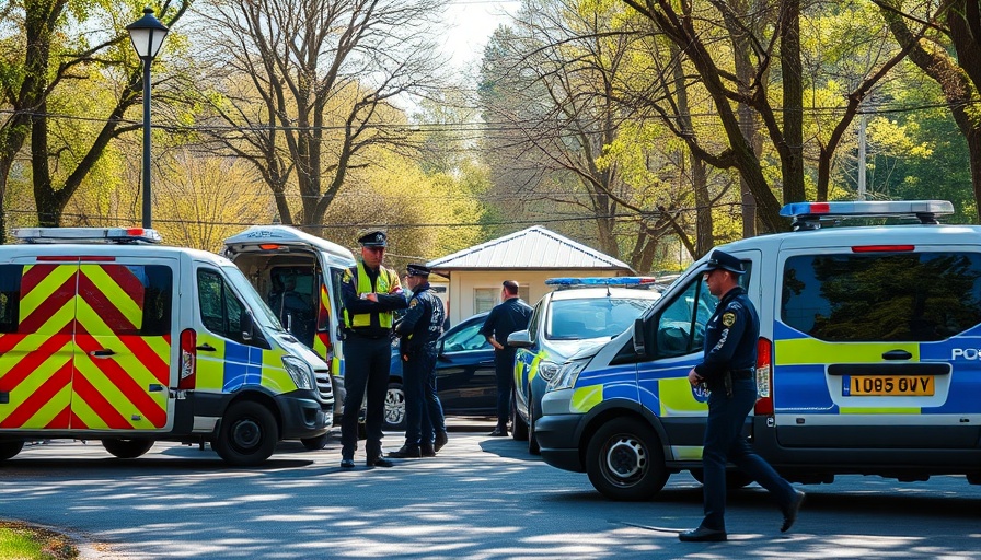 Police officers at Idaho park scene after sniper attack.