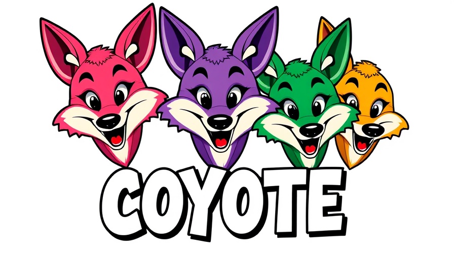 Colorful coyote faces illustration for Bay Area News.