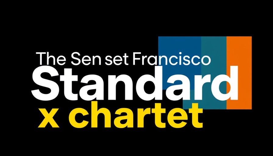 Colorful geometric SF news design with The San Francisco Standard text.