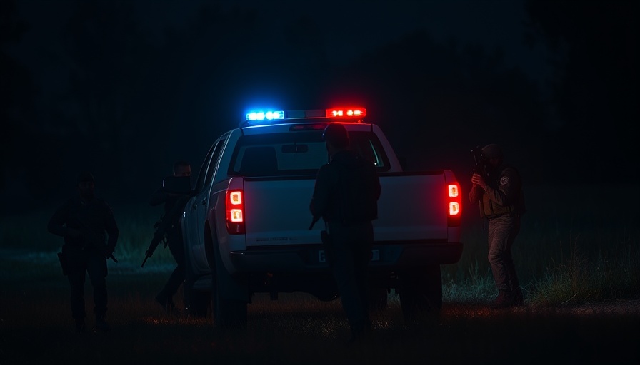 Night patrol with armed soldiers near truck, Sinaloa Cartel Alliance.