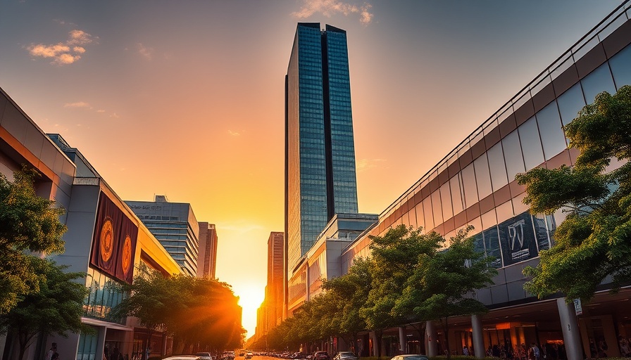 Stunning skyscraper at sunset in San Francisco