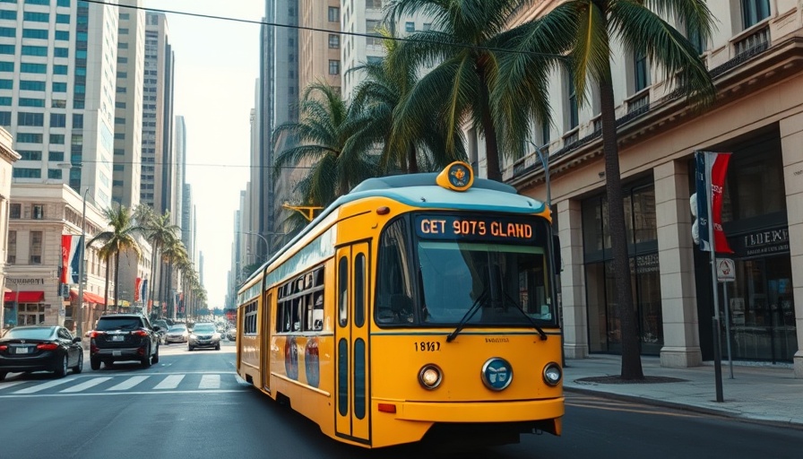 San Francisco streetcar near palm trees on sunny day, local news
