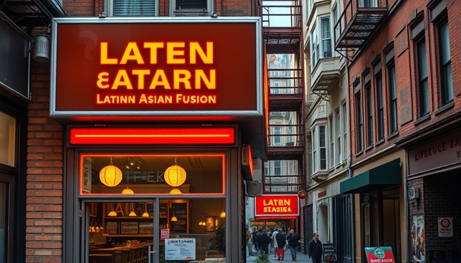 Facade of a Chinese-Venezuelan fusion eatery in San Francisco.