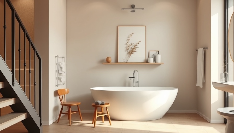 Elegant minimalist bathroom in a luxury boutique hotel.