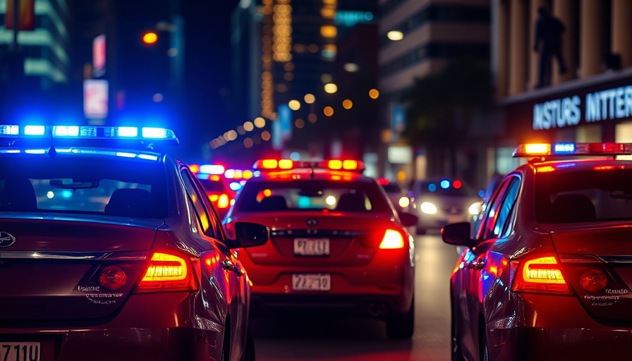 Bay Area news today: Police cars with flashing lights at night.