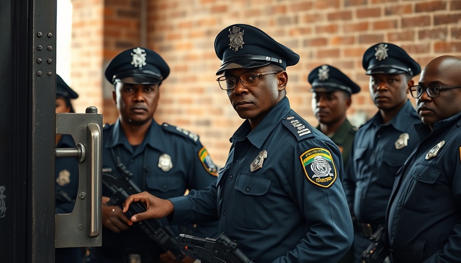 South African police officers in an urban setting