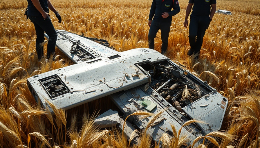 Investigators inspect Flight MH17 debris in a wheat field.