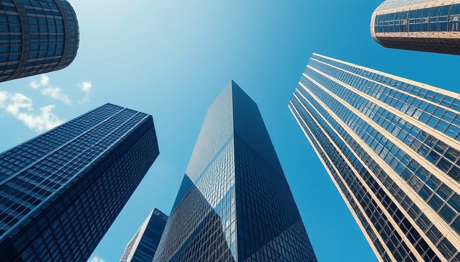 Dramatic skyscrapers under clear blue sky, San Francisco skyline proposal.