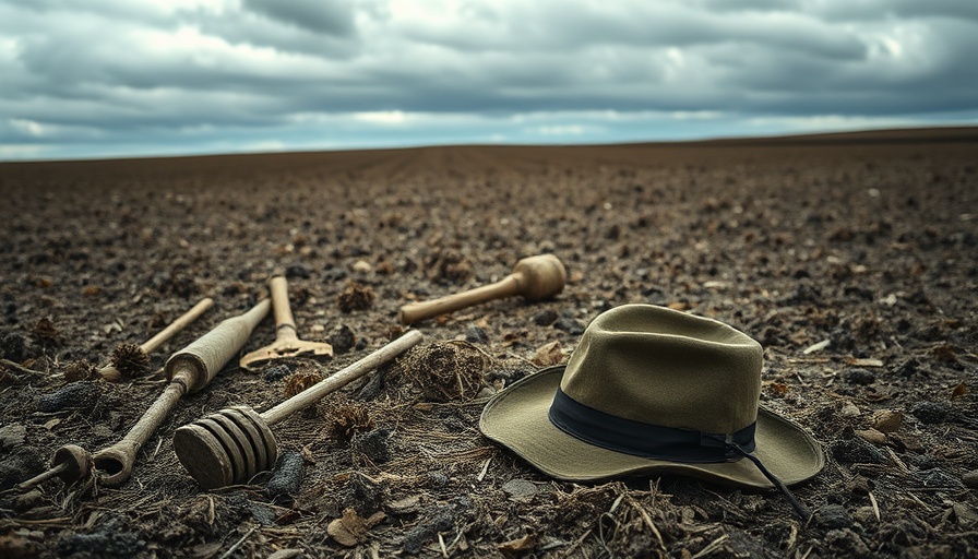 Solemn farm scene symbolizing farmworker death and immigration issues.