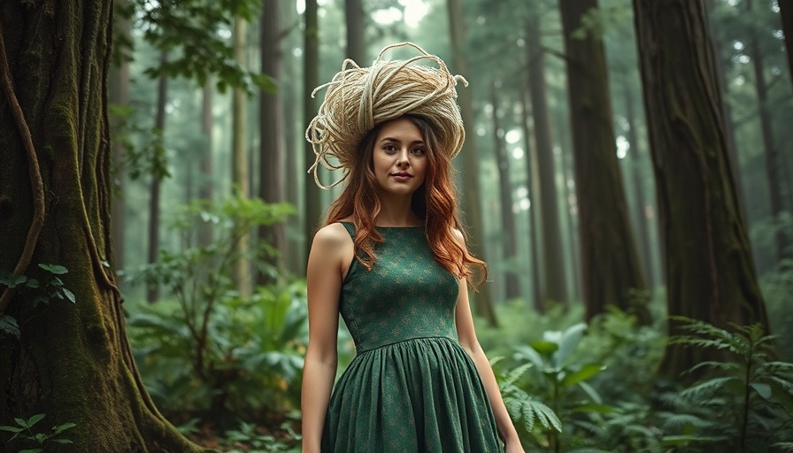 Whimsical woman in forest. Surreal San Francisco cultural events.