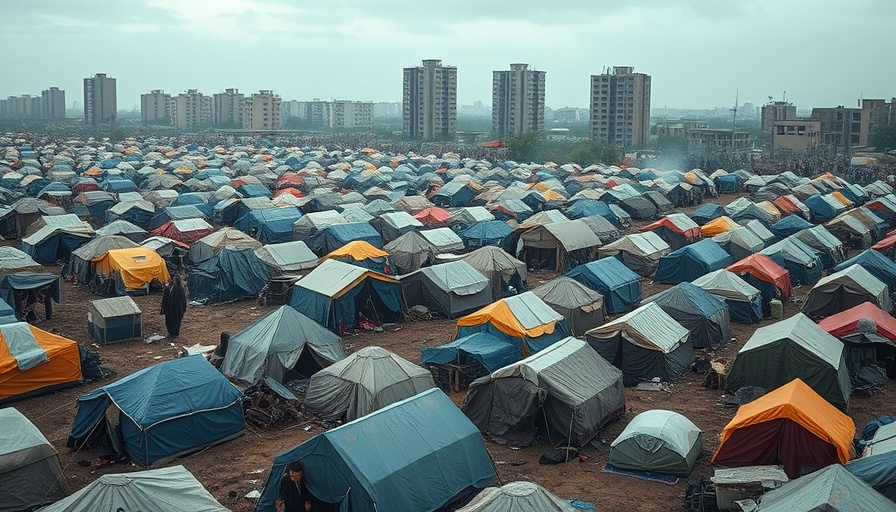 Refugee camp showing indefinite displacement of Palestinians in Gaza amid truce.