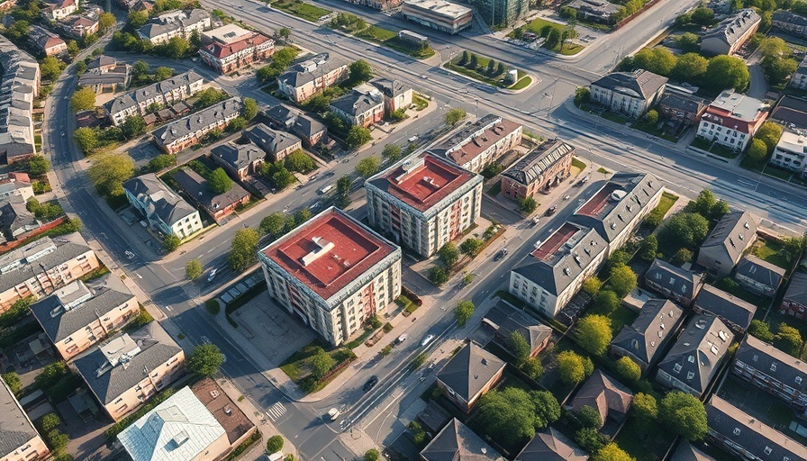 Proposed affordable housing near Ashby BART station, aerial view, marked lots.