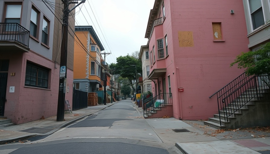 San Francisco street scene with debris and boarded house.