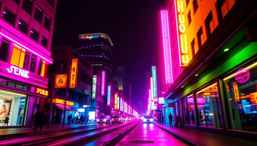 Revitalize Market Street glowing neon abstract art