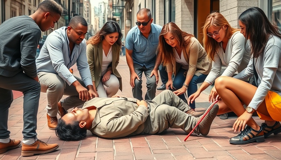 Concerned group assisting on San Francisco sidewalk, local news.